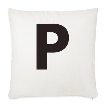 P - Housse de coussin décorative 45 x 45 cm - blanc nature - Devant