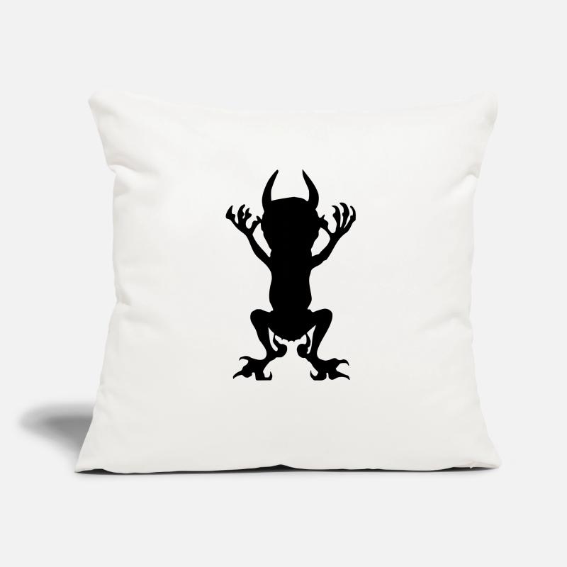 Black Devil Vector Icon Evil Imp Evil Housse de coussin décorative 45 x 45 cm