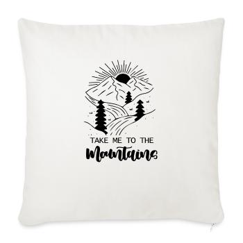 Berg Abenteuer Geschenk Spruch Bergsteigen Wandern - Sofakissenbezug 45 x 45 cm - Naturweiß  - Vorne