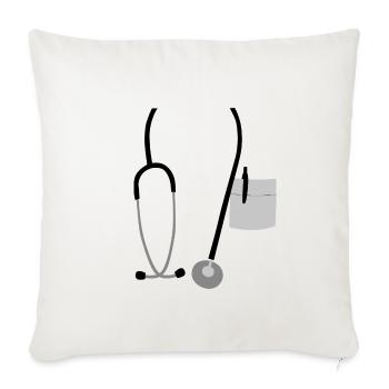 Stethoscope medicine doctor doctor practice KH gift - Sofa pillowcase 17,3'' x 17,3'' (45 x 45 cm) - natural white - Front