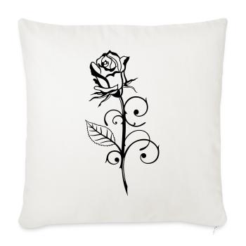 Beautiful rose with leaf - Sofa pillowcase 17,3'' x 17,3'' (45 x 45 cm) - natural white - Front