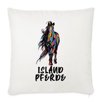Cool Isländer Pferde Statement Islandpferde - Sofakissenbezug 45 x 45 cm - Naturweiß  - Vorne