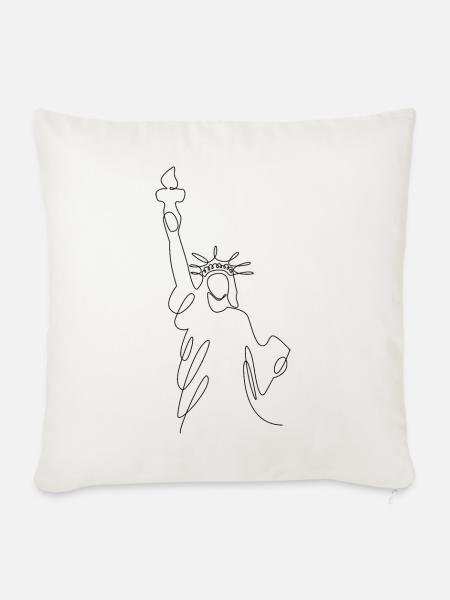 Freiheitsstatue Illustration Skizze - Sofakissenbezug 45 x 45 cm - Naturweiß