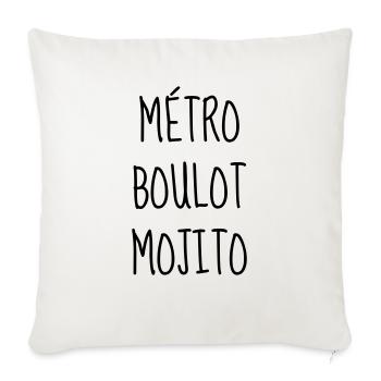 Mojito - Citation - Humour - Comique - Fun Alcool - Housse de coussin décorative 45 x 45 cm - blanc nature - Devant
