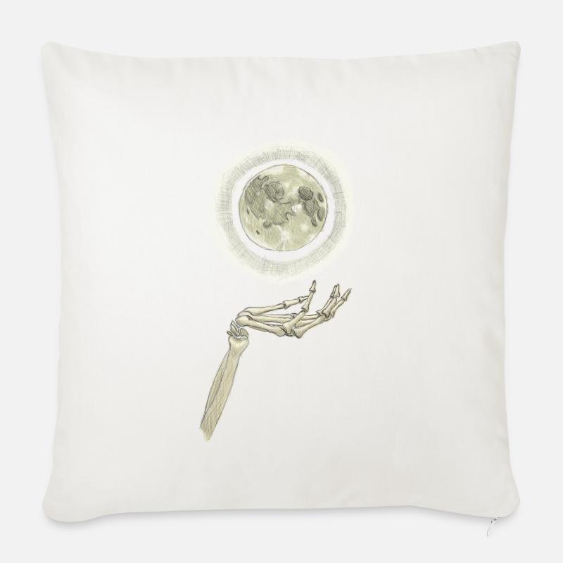 Bonehand with Moon - Sofakissenbezug 45 x 45 cm - Naturweiß 