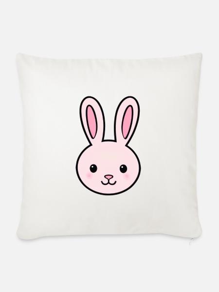 Cartoon Hase Logo - Sofakissenbezug 45 x 45 cm - Naturweiß