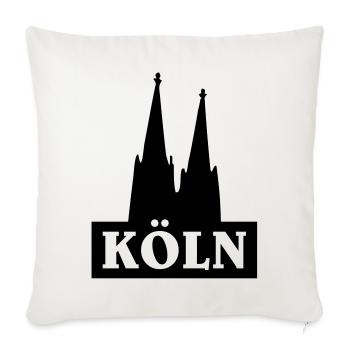 Köln Logo mit dem Kölner Dom - Sofakissenbezug 45 x 45 cm - Naturweiß  - Vorne