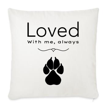 Le chien aimé - Housse de coussin décorative 45 x 45 cm - blanc nature - Devant