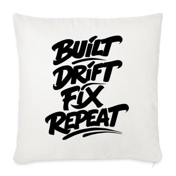 Built Drift Fix Repeat v2 - Sofakissenbezug 45 x 45 cm - Naturweiß  - Vorne