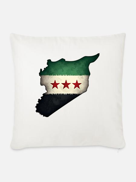 flagge syrien - Sofakissenbezug 45 x 45 cm - Naturweiß