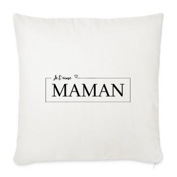 Je t’aime maman - Housse de coussin décorative 45 x 45 cm - blanc nature - Devant
