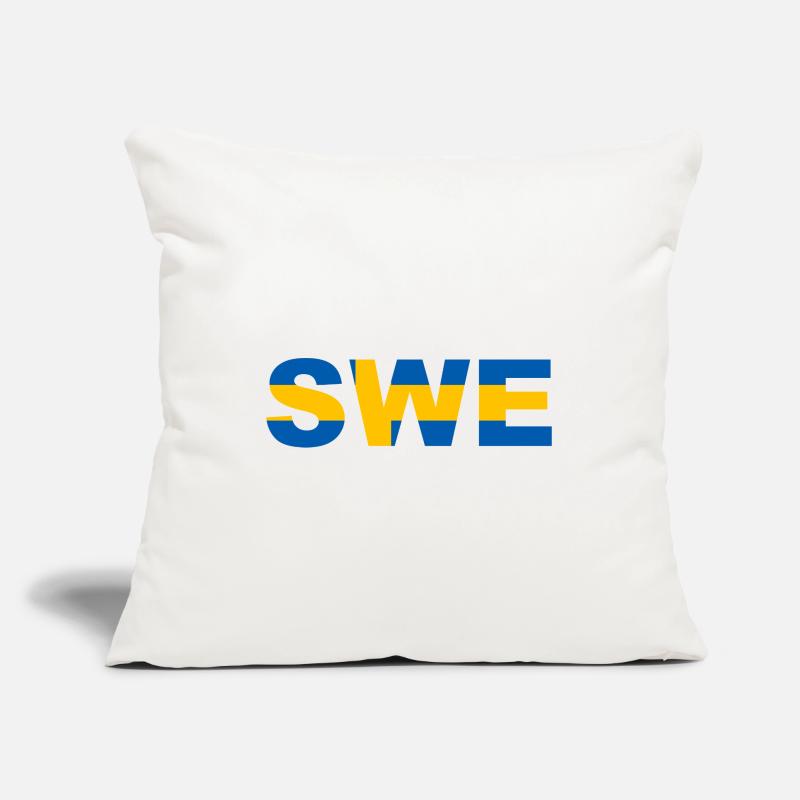 Drapeau Suède Code ISO SWE Housse de coussin décorative 45 x 45 cm