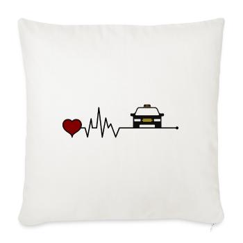 Taxi taxi driver heartbeat heart - Sofa pillowcase 17,3'' x 17,3'' (45 x 45 cm) - natural white - Front