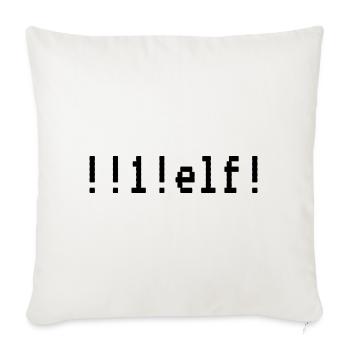 Motiv "!!1!elf!" - "eins elf" - Sofakissenbezug 45 x 45 cm - Naturweiß  - Vorne