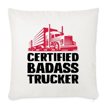 Certified badass trucker - Sofakissenbezug 45 x 45 cm - Naturweiß  - Vorne
