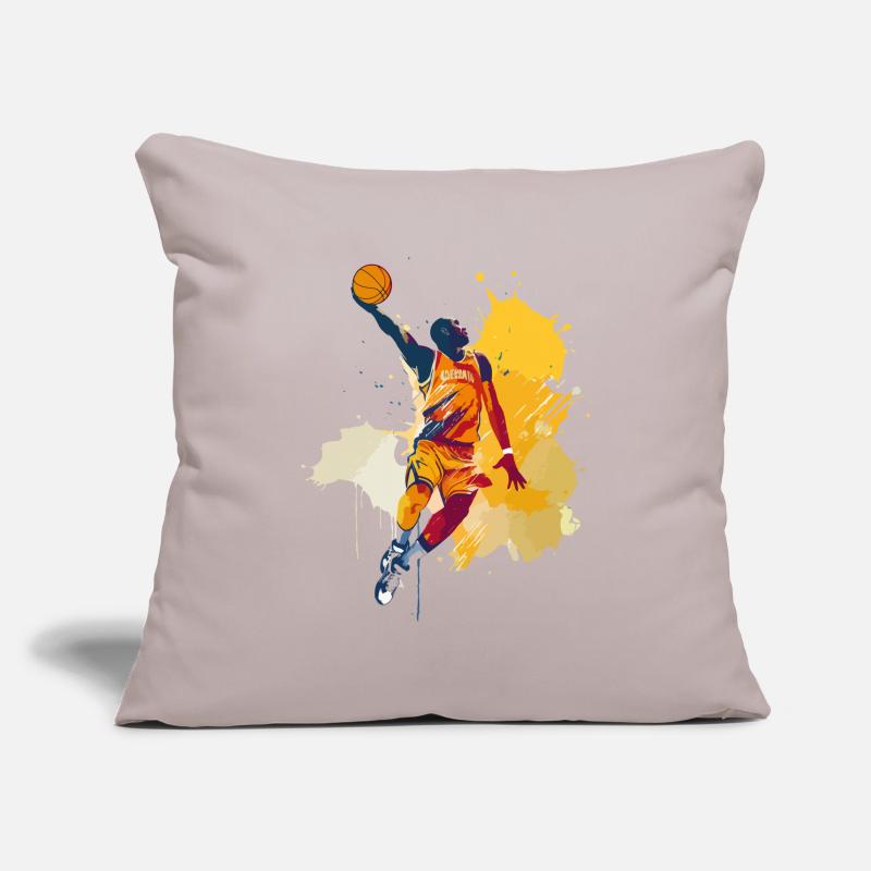 Basketteur Basketteur Dunking Splash Coloré Housse de coussin décorative 45 x 45 cm