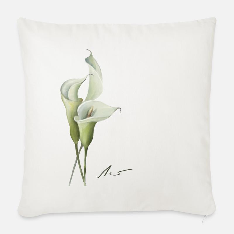 Calla-Lilien Aquarelle - Sofakissenbezug 45 x 45 cm - Naturweiß