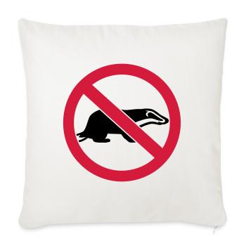 blaireau - Housse de coussin décorative 45 x 45 cm - blanc nature - Devant