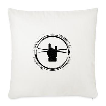 Musique de batteur de batterie rock - Housse de coussin décorative 45 x 45 cm - blanc nature - Devant