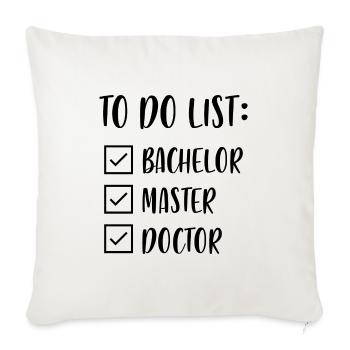 Cadeau de remise des diplômes de bachelor master doctor - Housse de coussin décorative 45 x 45 cm - blanc nature - Devant