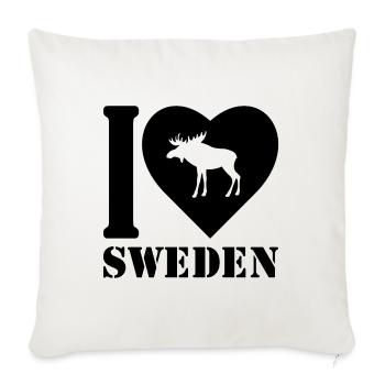 I love sweden gift saying flag north - Sofa pillowcase 17,3'' x 17,3'' (45 x 45 cm) - natural white - Front