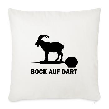 Bock auf Dart Spruch Wurfspieß Geschenk - Sofakissenbezug 45 x 45 cm - Naturweiß  - Vorne