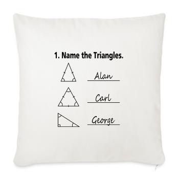 Nom des Triangles Mathe Nerd École cadeau - Housse de coussin décorative 45 x 45 cm - blanc nature - Devant