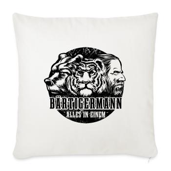 Bärtiger Mann, Bär Tiger Mann, Vater, Papa - Sofakissenbezug 45 x 45 cm - Naturweiß  - Vorne