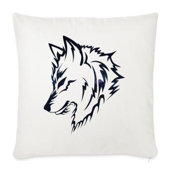Silhouette de loup Galaxy - Housse de coussin décorative 45 x 45 cm - blanc nature - Devant