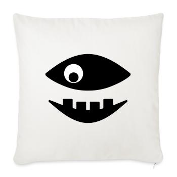 Fish shows teeth - Sofa pillowcase 17,3'' x 17,3'' (45 x 45 cm) - natural white - Front