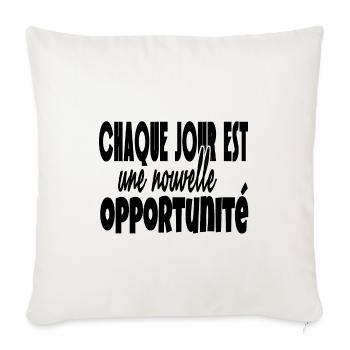 Phrase motivation et bien être. Citation positive - Housse de coussin décorative 45 x 45 cm - blanc nature - Devant
