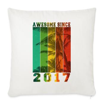 Génial depuis 2017 - Housse de coussin décorative 45 x 45 cm - blanc nature - Devant