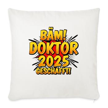 Doktor Geschafft 2025 - Sofakissenbezug 45 x 45 cm - Naturweiß  - Vorne