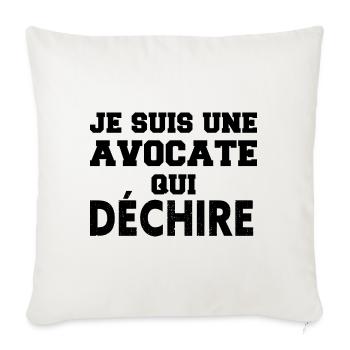 Je suis une avocate qui déchire - Housse de coussin décorative 45 x 45 cm - blanc nature - Devant