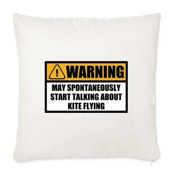 Kite Flying Kite Flying Warning Saying - Sofa pillowcase 17,3'' x 17,3'' (45 x 45 cm) - natural white - Front