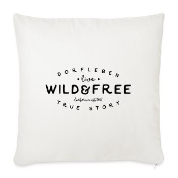 Wild and Free Dorfkinder Dorfleben - Sofakissenbezug 45 x 45 cm - Naturweiß  - Vorne