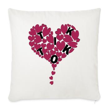 TIKTOKheart 1 - Housse de coussin décorative 45 x 45 cm - blanc nature - Devant