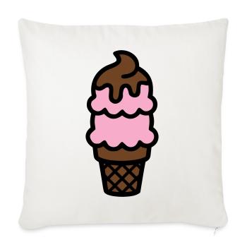 Eiswaffel Eiscreme Icon - Sofa pillowcase 17,3'' x 17,3'' (45 x 45 cm) - natural white - Front