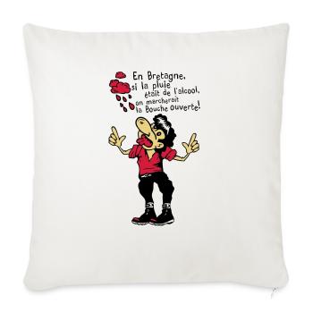 breton bouche ouverte alcool humour citation - Housse de coussin décorative 45 x 45 cm - blanc nature - Devant