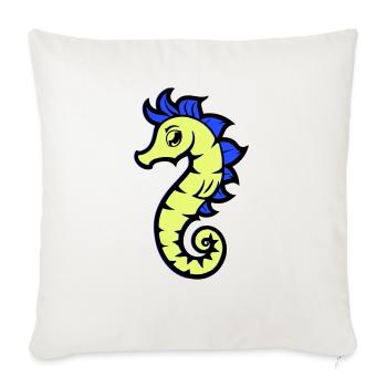 Hippocampe Hippocampe Bande dessinée - Housse de coussin décorative 45 x 45 cm - blanc nature - Devant