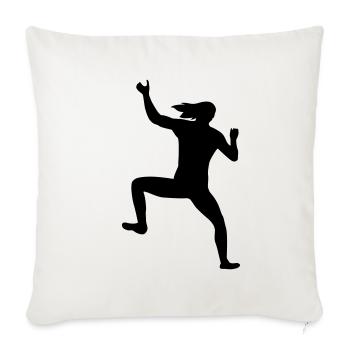 Freiheit in der Kletterwand - Sofakissenbezug 45 x 45 cm - Naturweiß  - Vorne