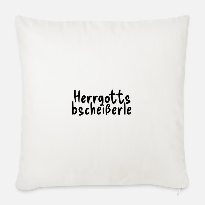 Herrgottsbscheißerle - Sofakissenbezug 45 x 45 cm - Naturweiß 