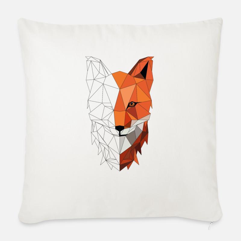 Fuchs Low Poly - Sofakissenbezug 45 x 45 cm - Naturweiß 