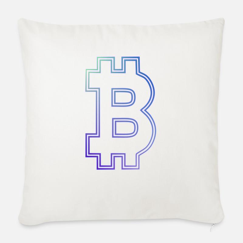 Bitcoin Bitcoin Bitcoins Bitcoins BITCOIN - Housse de coussin décorative 45 x 45 cm - blanc nature