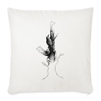 Ak47 woodpecker - Sofa pillowcase 17,3'' x 17,3'' (45 x 45 cm) - natural white - Front