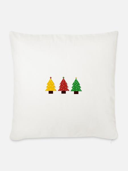 Nordmanntanne Nordmann-Tanne Tanne Weihnachtsbäume - Sofakissenbezug 45 x 45 cm - Naturweiß