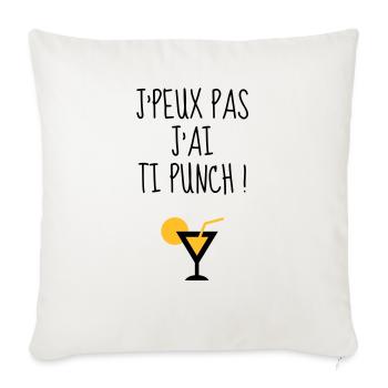Guadeloupe / 971 / Guadeloupéen / Guadeloupéenne - Housse de coussin décorative 45 x 45 cm - blanc nature - Devant