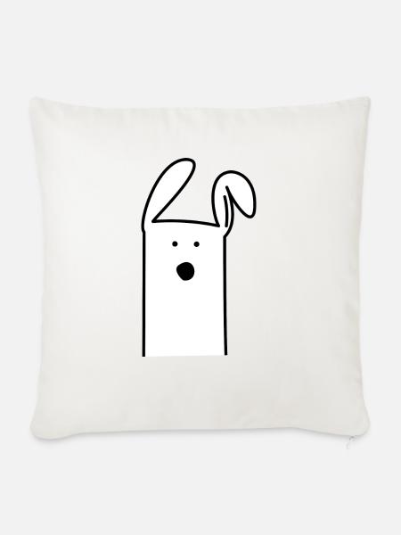 Hase - Sofakissenbezug 45 x 45 cm - Naturweiß