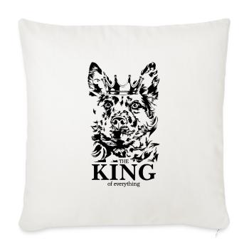Mudi King of everything Saying Dogs Wilsigns - Sofa pillowcase 17,3'' x 17,3'' (45 x 45 cm) - natural white - Front