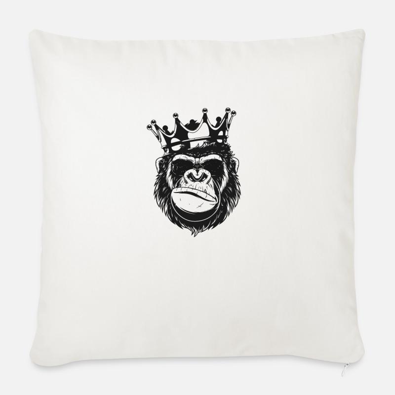 MONKEY KING - Sofakissenbezug 45 x 45 cm - Naturweiß 